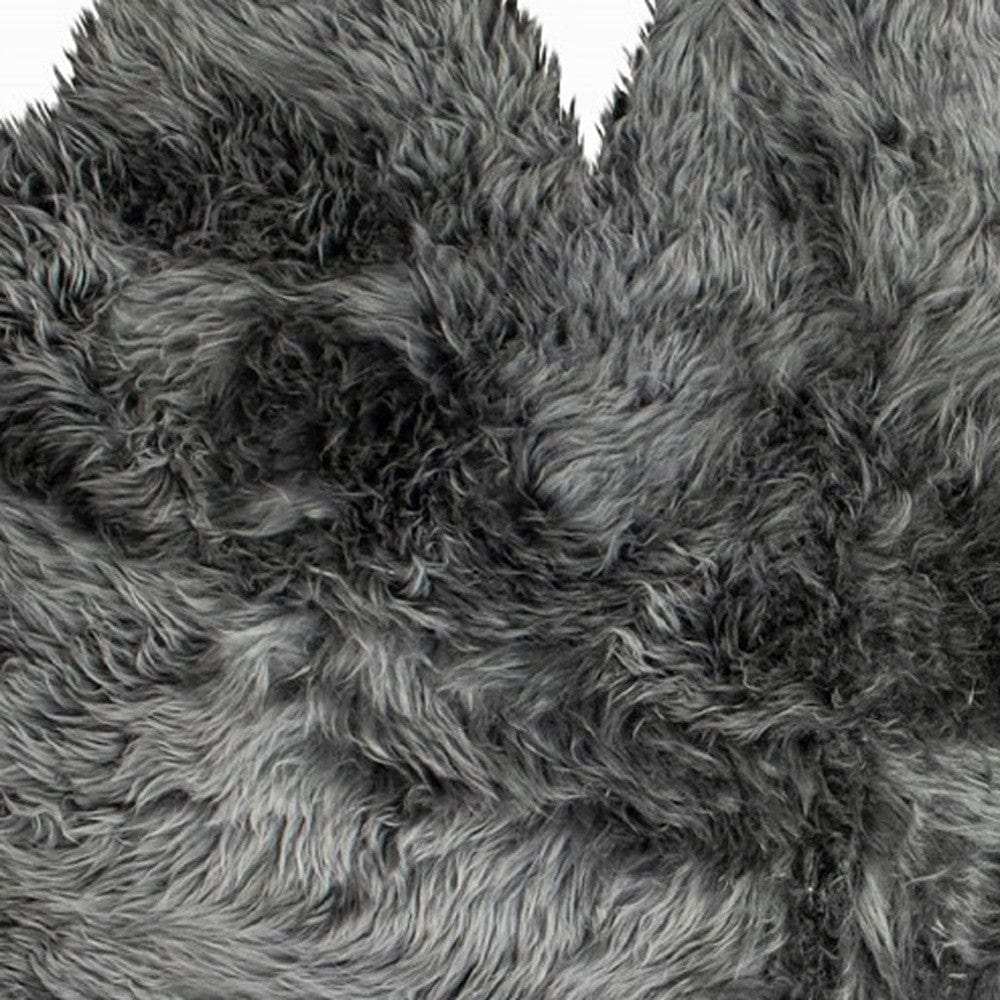 3' X 5' Gray Natural Sheepskin Area Rug - Homeroots - Flyclothing LLC
