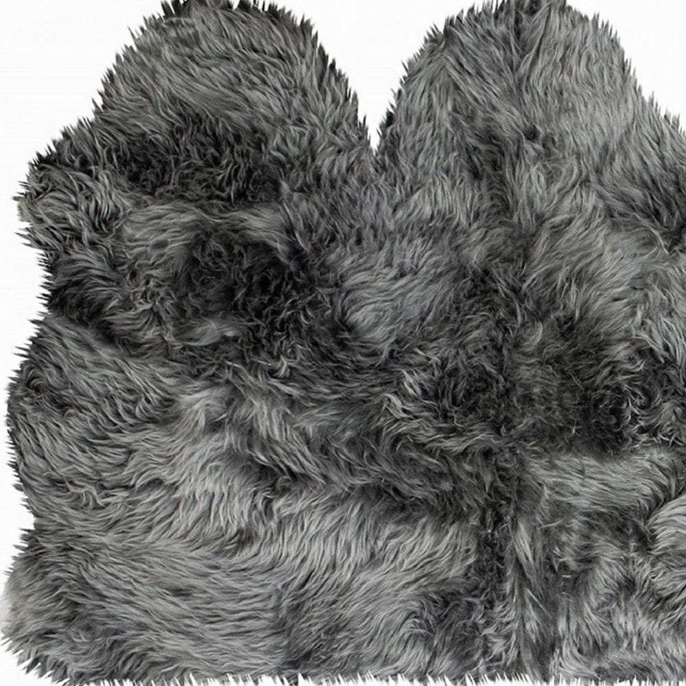 3' X 5' Gray Natural Sheepskin Area Rug - Homeroots - Flyclothing LLC