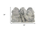3' X 5' Gray Ombre Natural Sheepskin Area Rug - Homeroots - Flyclothing LLC