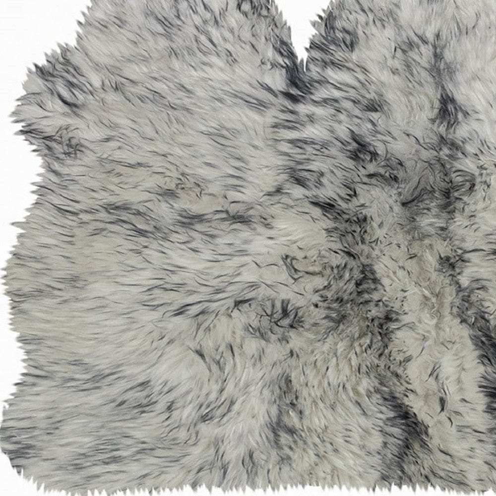 3' X 5' Gray Ombre Natural Sheepskin Area Rug - Homeroots - Flyclothing LLC