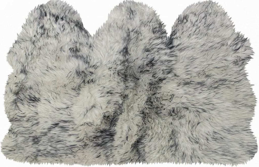 3' X 5' Gray Ombre Natural Sheepskin Area Rug - Homeroots - Flyclothing LLC