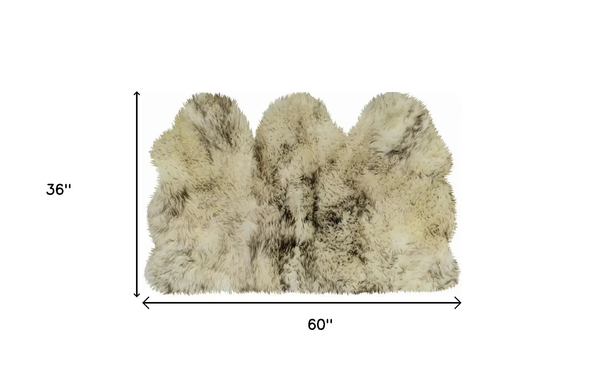 3' X 5' Brown Ombre Natural Sheepskin Area Rug - Homeroots - Flyclothing LLC