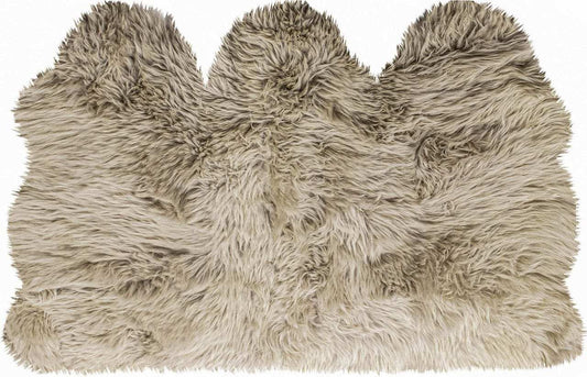 3' X 5' Taupe Natural Sheepskin Area Rug - Homeroots - Flyclothing LLC