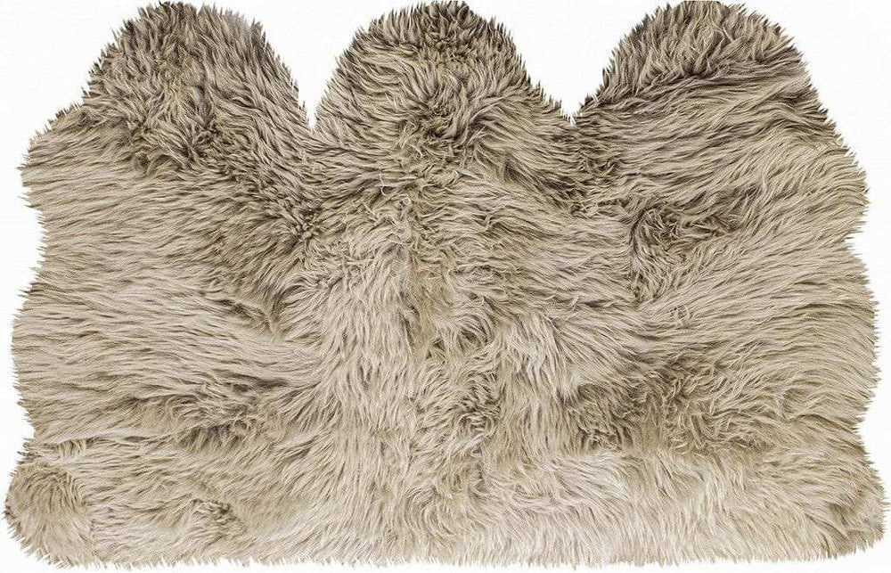 3' X 5' Taupe Natural Sheepskin Area Rug - Homeroots - Flyclothing LLC