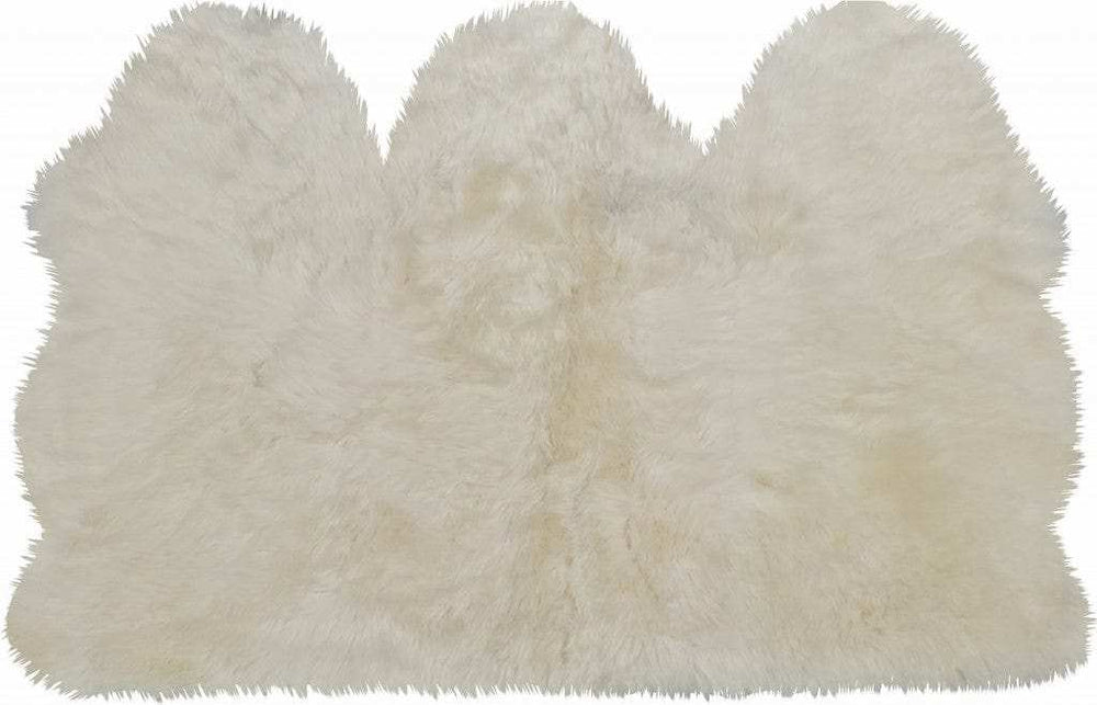 3' X 5' Golden Natural Sheepskin Area Rug - Homeroots - Flyclothing LLC
