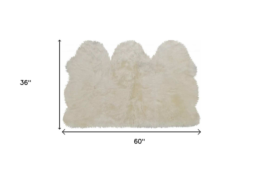 3' X 5' Golden Natural Sheepskin Area Rug - Homeroots - Flyclothing LLC
