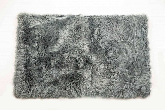 3' X 5' Gray Natural Rectangular Sheepskin Area Rug - Homeroots - Flyclothing LLC