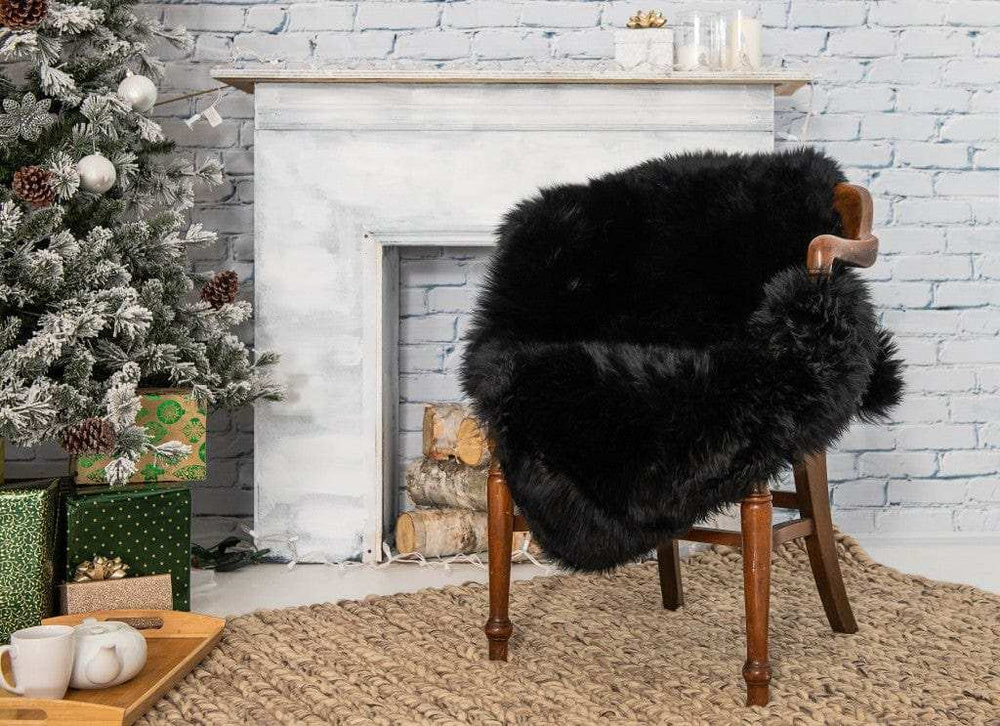 2' X 5' Black Natural Rectangular Sheepskin Area Rug - Homeroots - Flyclothing LLC