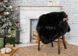 2' X 5' Black Natural Rectangular Sheepskin Area Rug - Homeroots - Flyclothing LLC