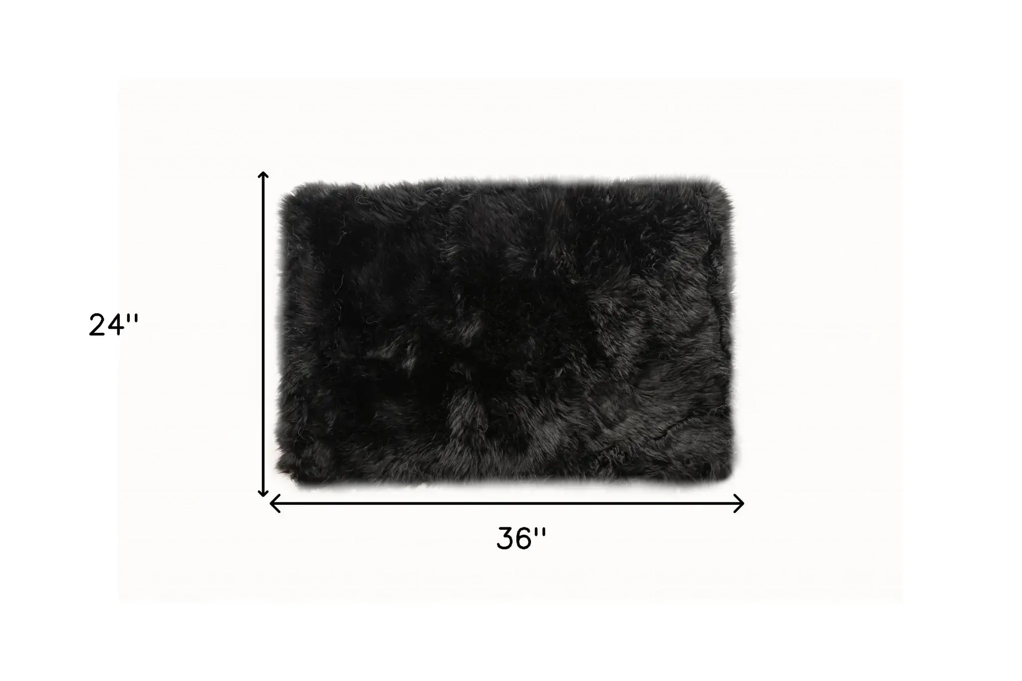 2' X 5' Black Natural Rectangular Sheepskin Area Rug - Homeroots - Flyclothing LLC