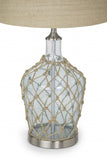 Set of Two 28" Silver Metal Table Lamps With Beige Empire Shade - Homeroots