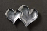 Two Section Textured Silver Heart Shaped Tray - Homeroots - Flyclothing LLC