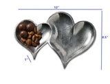 Two Section Textured Silver Heart Shaped Tray - Homeroots - Flyclothing LLC