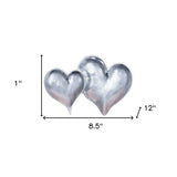 Two Section Textured Silver Heart Shaped Tray - Homeroots - Flyclothing LLC