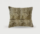 18" Taupe Sheepskin Throw Pillow - Homeroots