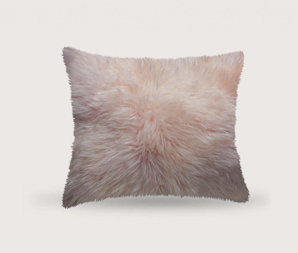 18" Blush Sheepskin Throw Pillow - Homeroots - Flyclothing LLC