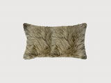 Taupe Natural Sheepskin Lumbar Pillow - Homeroots