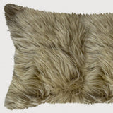 Taupe Natural Sheepskin Lumbar Pillow - Homeroots