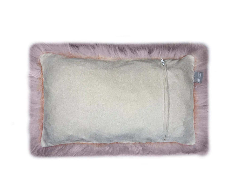 Blush Natural Sheepskin Lumbar Pillow - Homeroots - Flyclothing LLC