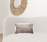 Blush Natural Sheepskin Lumbar Pillow - Homeroots