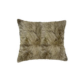 Set of Two Taupe Sheepskin Throw Pillow - Homeroots