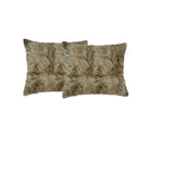 Set of Two Taupe Sheepskin Throw Pillow - Homeroots