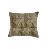 Set of Two Taupe Sheepskin Throw Pillow - Homeroots