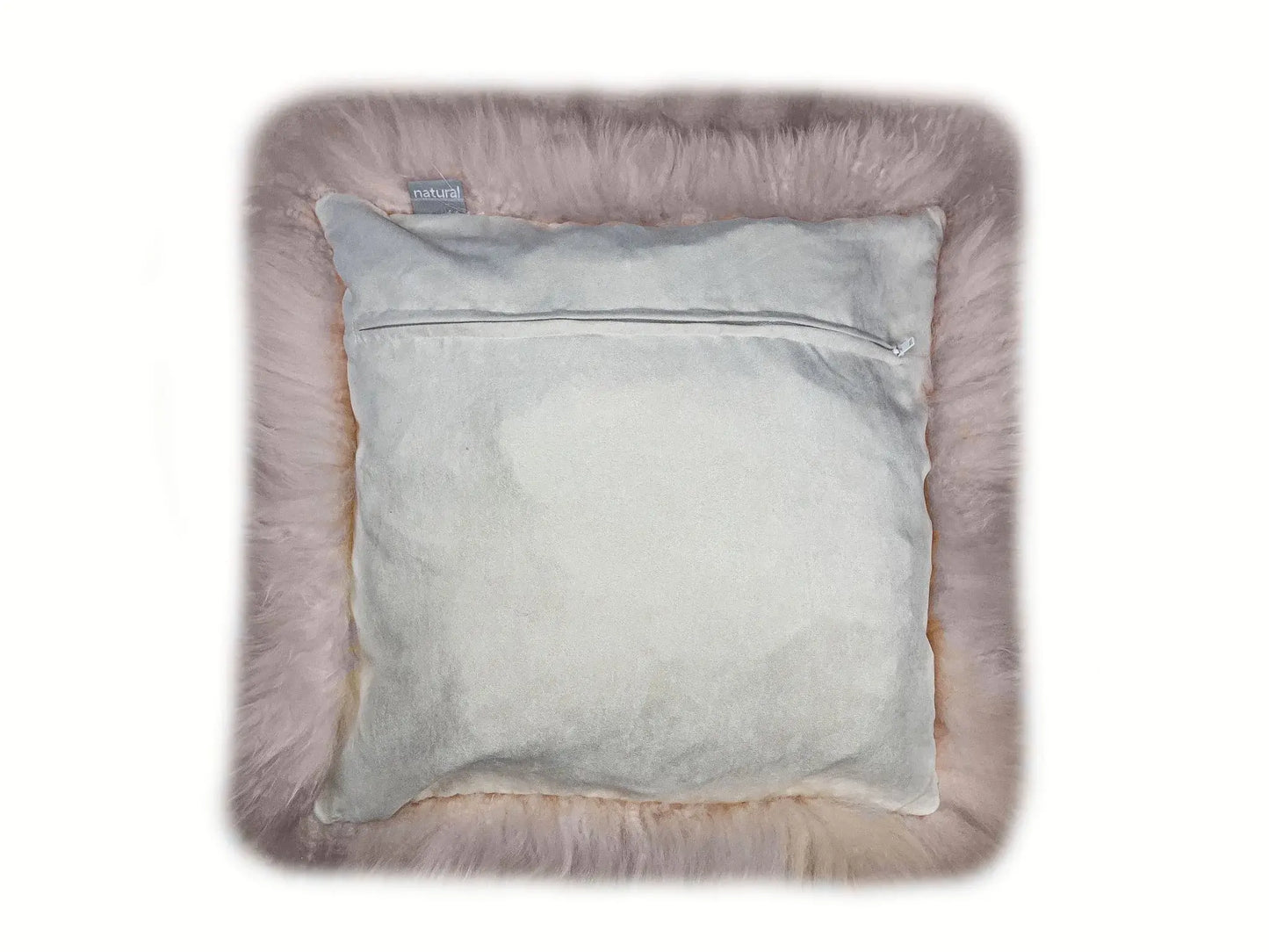 Set Of Two Blush Natural Sheepskin Square Pillows - Homeroots - Flyclothing LLC