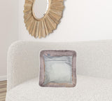 Set Of Two  Blush Natural Sheepskin Square Pillows - Homeroots
