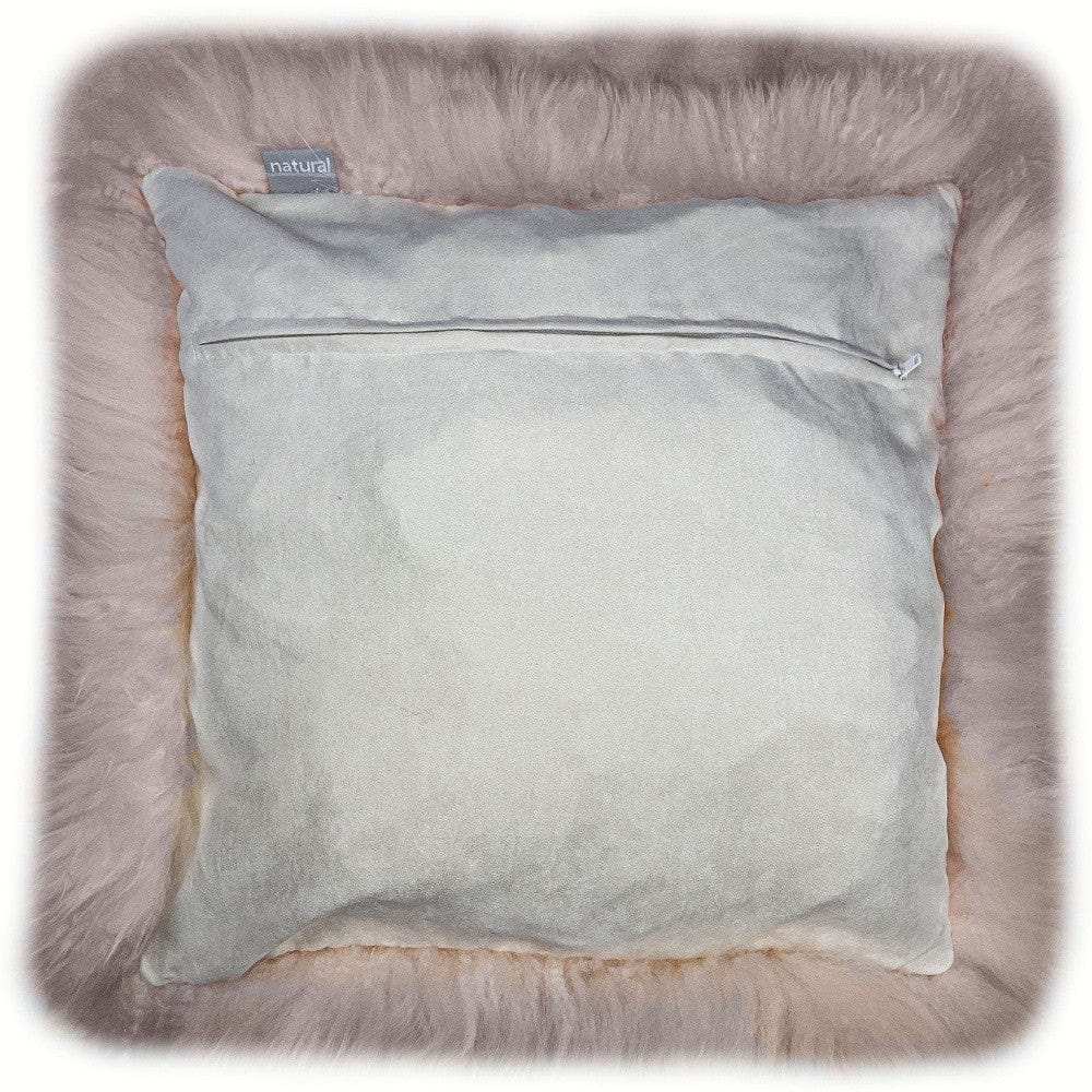 Set Of Two Blush Natural Sheepskin Square Pillows - Homeroots - Flyclothing LLC