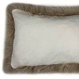 Set of Two 12" X 20" Taupe Sheepskin Lumbar Throw Pillows - Homeroots