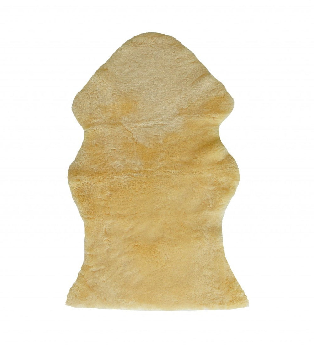 2" X 4" Natural Off White Medical Grade Sheepskin Throw Blanket - Homeroots