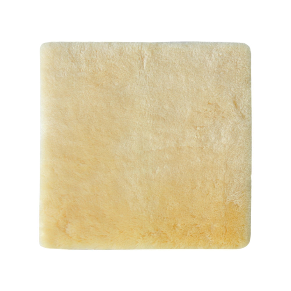 17" Square Natural Off White Medical Grade Sheepskin Chair Pad - Homeroots