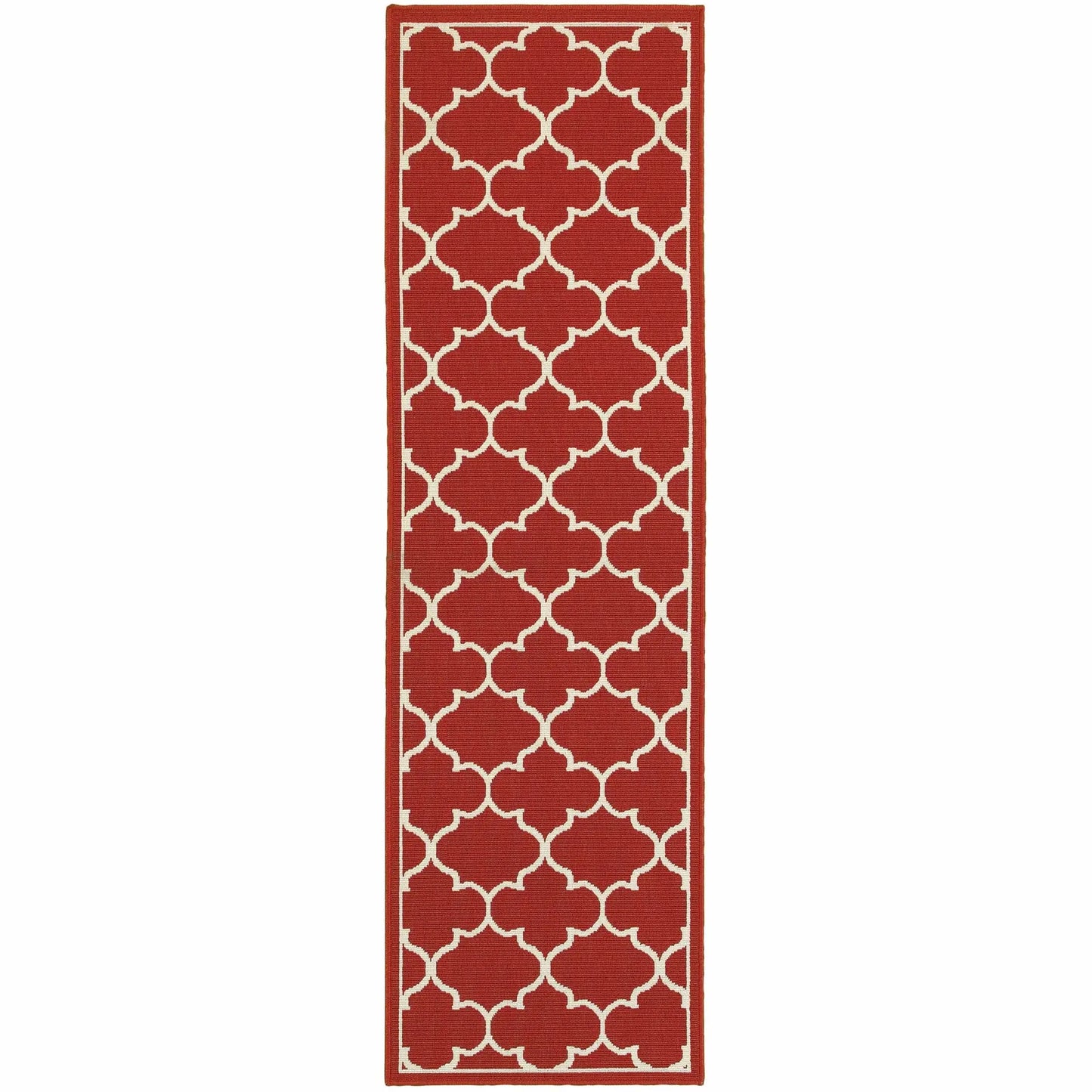 2' X 8' Red and Ivory Indoor Outdoor Area Rug - Homeroots - Flyclothing LLC