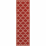 2' X 8' Red and Ivory Indoor Outdoor Area Rug - Homeroots
