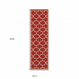 2' X 8' Red and Ivory Indoor Outdoor Area Rug - Homeroots - Flyclothing LLC
