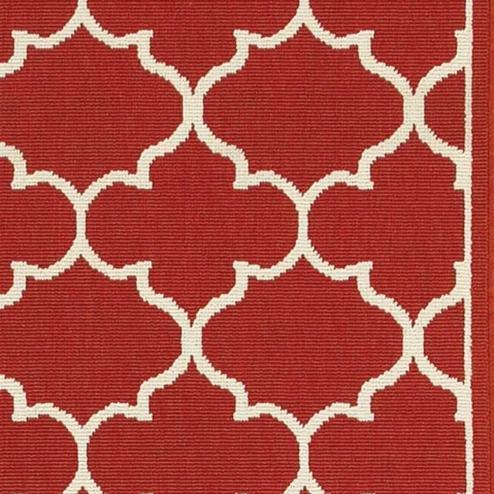 2' X 8' Red and Ivory Indoor Outdoor Area Rug - Homeroots - Flyclothing LLC