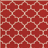 4' X 6' Red and Ivory Indoor Outdoor Area Rug - Homeroots
