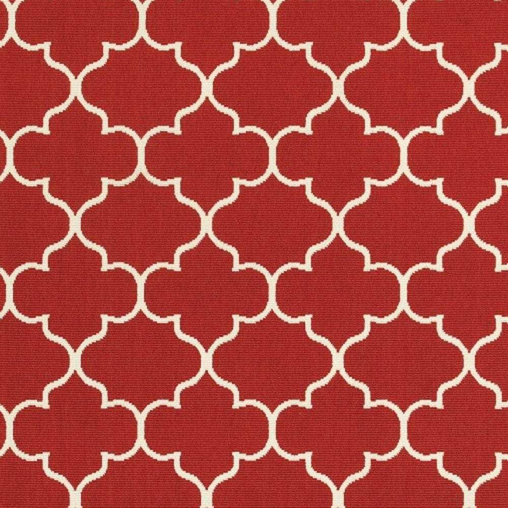 5' X 8' Red and Ivory Indoor Outdoor Area Rug - Homeroots - Flyclothing LLC