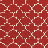 5' X 8' Red and Ivory Indoor Outdoor Area Rug - Homeroots