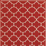 7' X 10' Red and Ivory Indoor Outdoor Area Rug - Homeroots - Flyclothing LLC