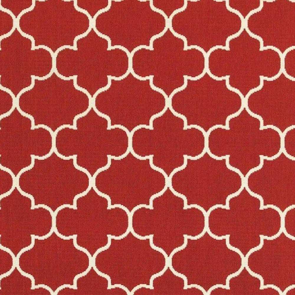 8' X 11' Red and Ivory Indoor Outdoor Area Rug - Homeroots - Flyclothing LLC