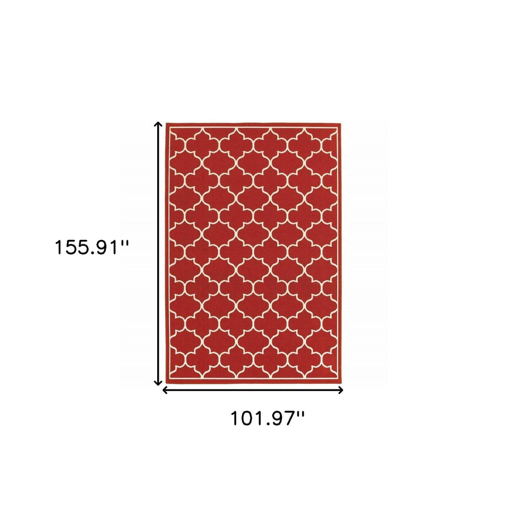 Red and Ivory Indoor Outdoor Area Rug - Homeroots - Flyclothing LLC
