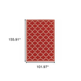 Red and Ivory Indoor Outdoor Area Rug - Homeroots