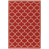 Red and Ivory Indoor Outdoor Area Rug