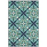 4' X 6' Blue and Green Indoor Outdoor Area Rug - Homeroots