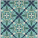 4' X 6' Blue and Green Indoor Outdoor Area Rug - Homeroots