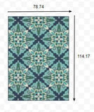 7' X 10' Blue and Green Indoor Outdoor Area Rug - Homeroots