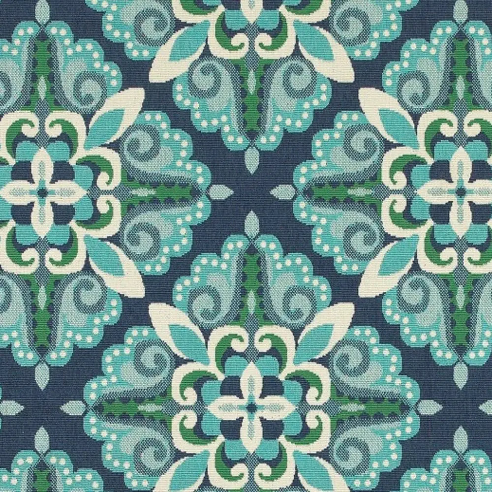 8' X 11' Blue and Green Indoor Outdoor Area Rug - Homeroots - Flyclothing LLC