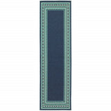 2' X 8' Blue and Green Indoor Outdoor Area Rug - Homeroots